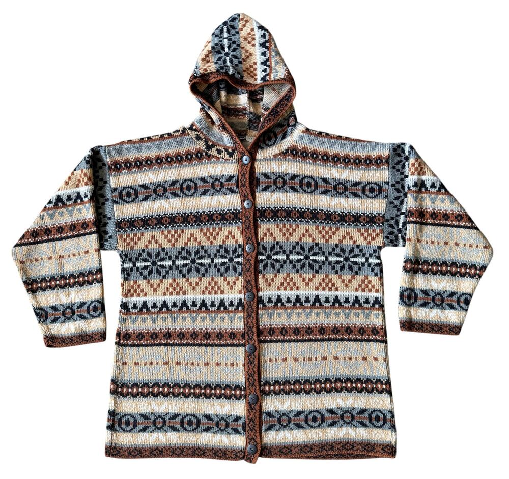 Vintage Y2K 90s Fair Isle Sweater Fisherman Fairy Grunge Cotton Goblin